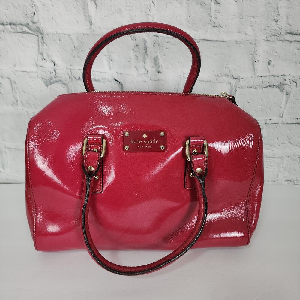 Kate Spade melinda flicker fuchsia patent leather bag satchel
